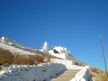 White temple against clear blue sky