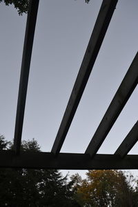 Low angle view of bridge against clear sky