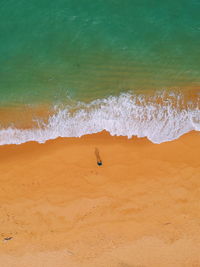 High angle view of beach by sea