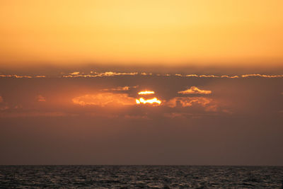 Scenic view of sea at sunset