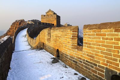 Low angle view of old ruin building