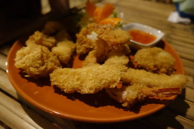 Close-up of served food