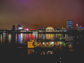 Illuminated city at night