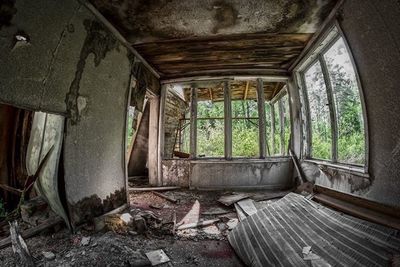 Interior of abandoned building