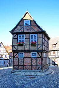 Built structure against clear blue sky