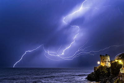 Huge lightning over the mediterranean sea