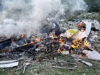 Close-up of bonfire