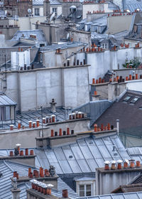 High angle view of houses in city