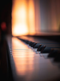 Close-up of piano keys