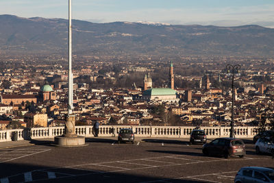 Panoramic view of the palladian basilica of vicenza taken from the sanctuary of monte berico