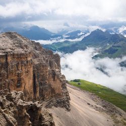 Scenic view of rocky mountains against sky