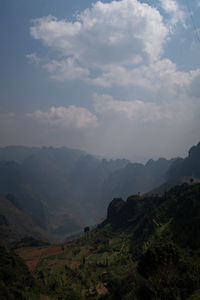 Scenic view of mountains against sky