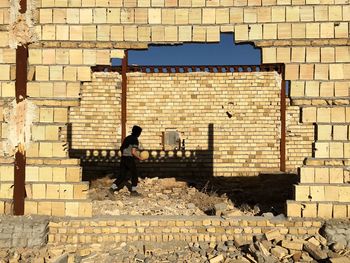 Brick wall with brick wall