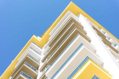 Abstract architecture. view of a residential building from a low angle.