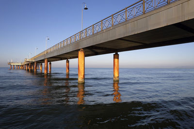 Photographic documentation at dawn of the pier of marina di pietrasanta tuscany italy