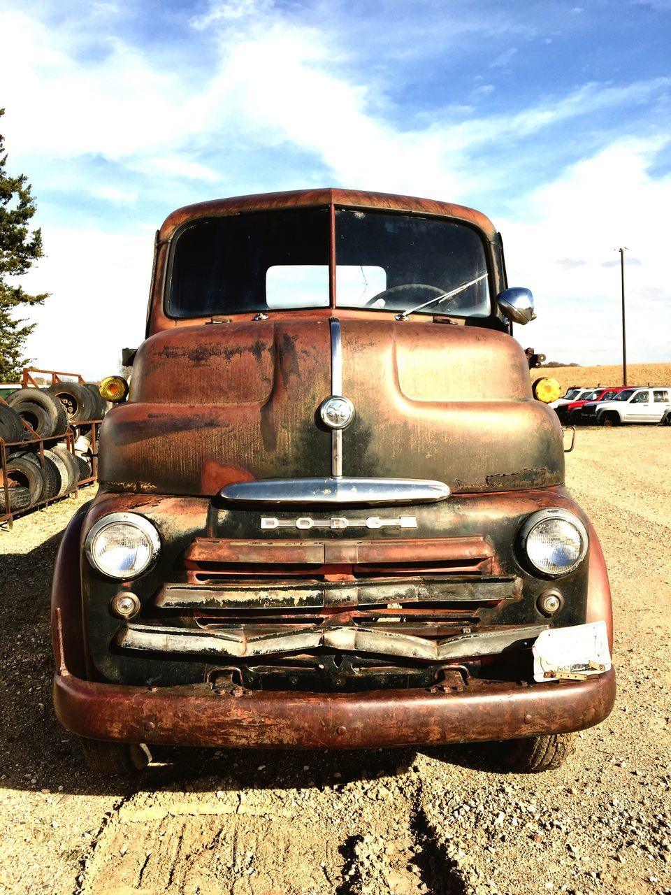 transportation, mode of transport, land vehicle, old, abandoned, obsolete, cloud, sky, rusty, front view, damaged, stationary, sunny, day, outdoors, deterioration, weathered, ruined, the past, cloud - sky, wreck