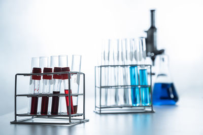 Close-up of objects in row