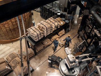 High angle view of machinery