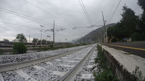 Surface level of railroad tracks