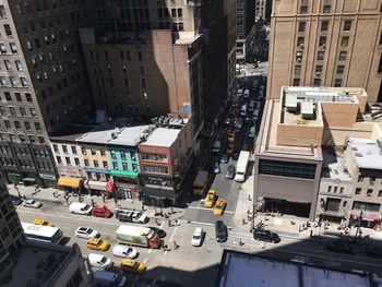 High angle view of city street