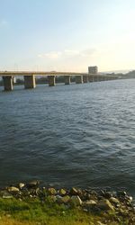 View of bridge over river