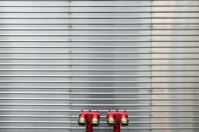 Fire hydrants against shutter