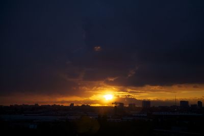 Sunset over city