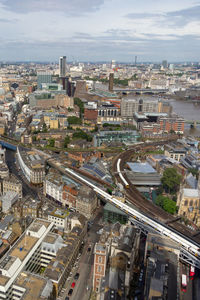 High angle view of cityscape