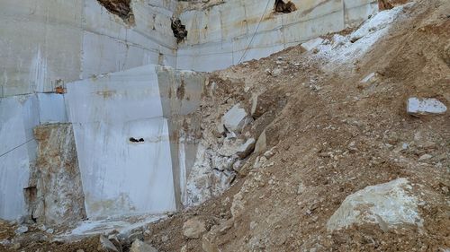 Damaged wall in old building