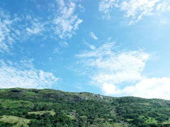 Low angle view of mountain against sky