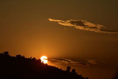 Low angle view of silhouette trees against sky during sunset