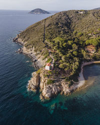 High angle view of sea against sky