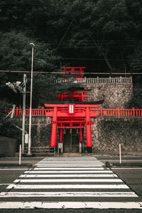 Staircase leading towards building in city