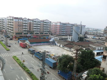 City street with buildings in background