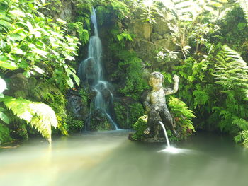 Scenic view of waterfall