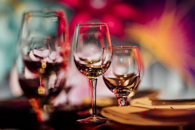 Luxury table settings for fine dining with and glassware, beautiful blurred  background. for events,