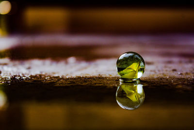 Reflection of glass marble 