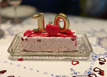 Close-up of cake on table