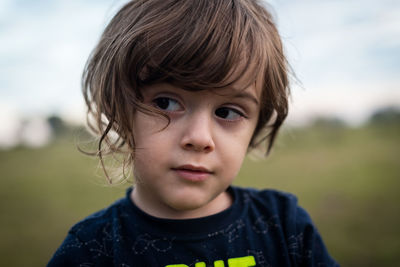 Close-up portrait of cute boy