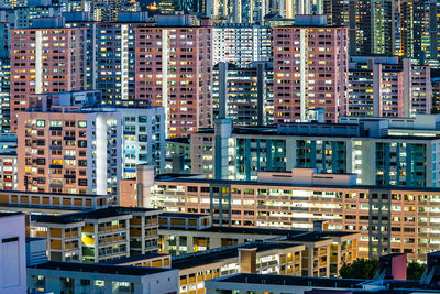 High angle view of buildings in city