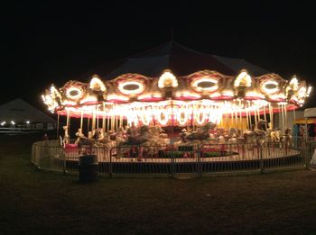 Firework display at night