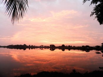 Scenic view of landscape against sky during sunset