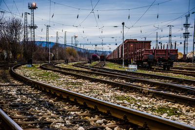 Railroad tracks against sky