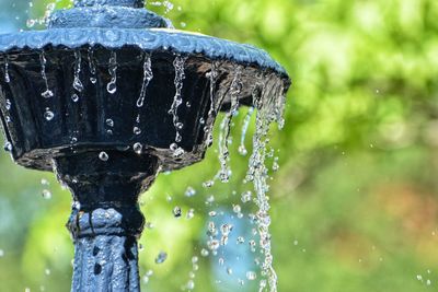 Close-up of water splashing in fountain