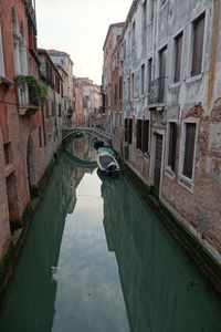 Canal with buildings in background