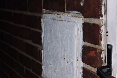 Close-up of rusty abandoned building