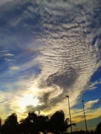 Silhouette of trees against cloudy sky