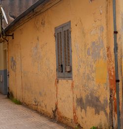 Closed door of old building