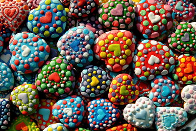 Full frame shot of multi colored candies for sale