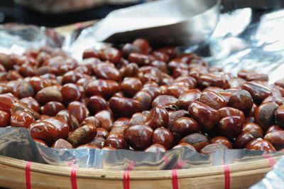 Close-up of chestnuts for sale